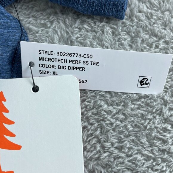 Bass Outdoor Microtech Perf Short Sleeve Tee XL Big Dipper Blue NWT 5881 - Picture 6 of 11